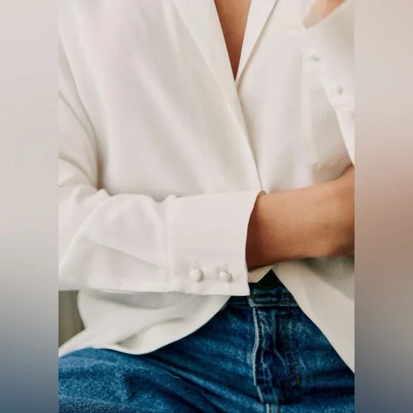 Sezane Florence Shirt in Ecru - Size 40, US 8 - NWT - Picture 3 of 12